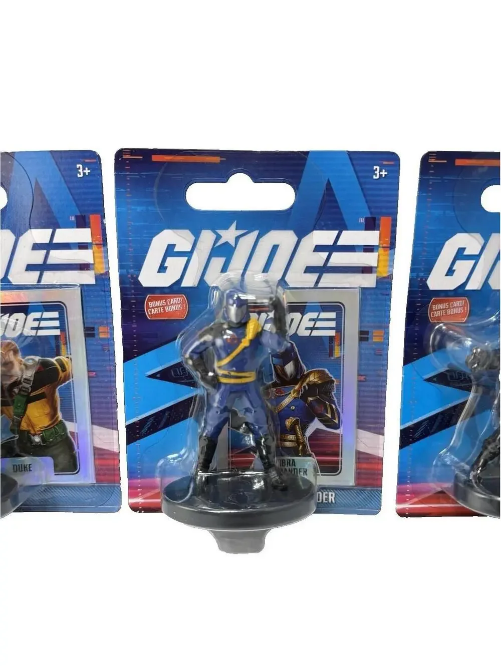 GI Joe Mini Figure Cake Toppers Duke, Cobra Commander & Snake Eyes w/ Card